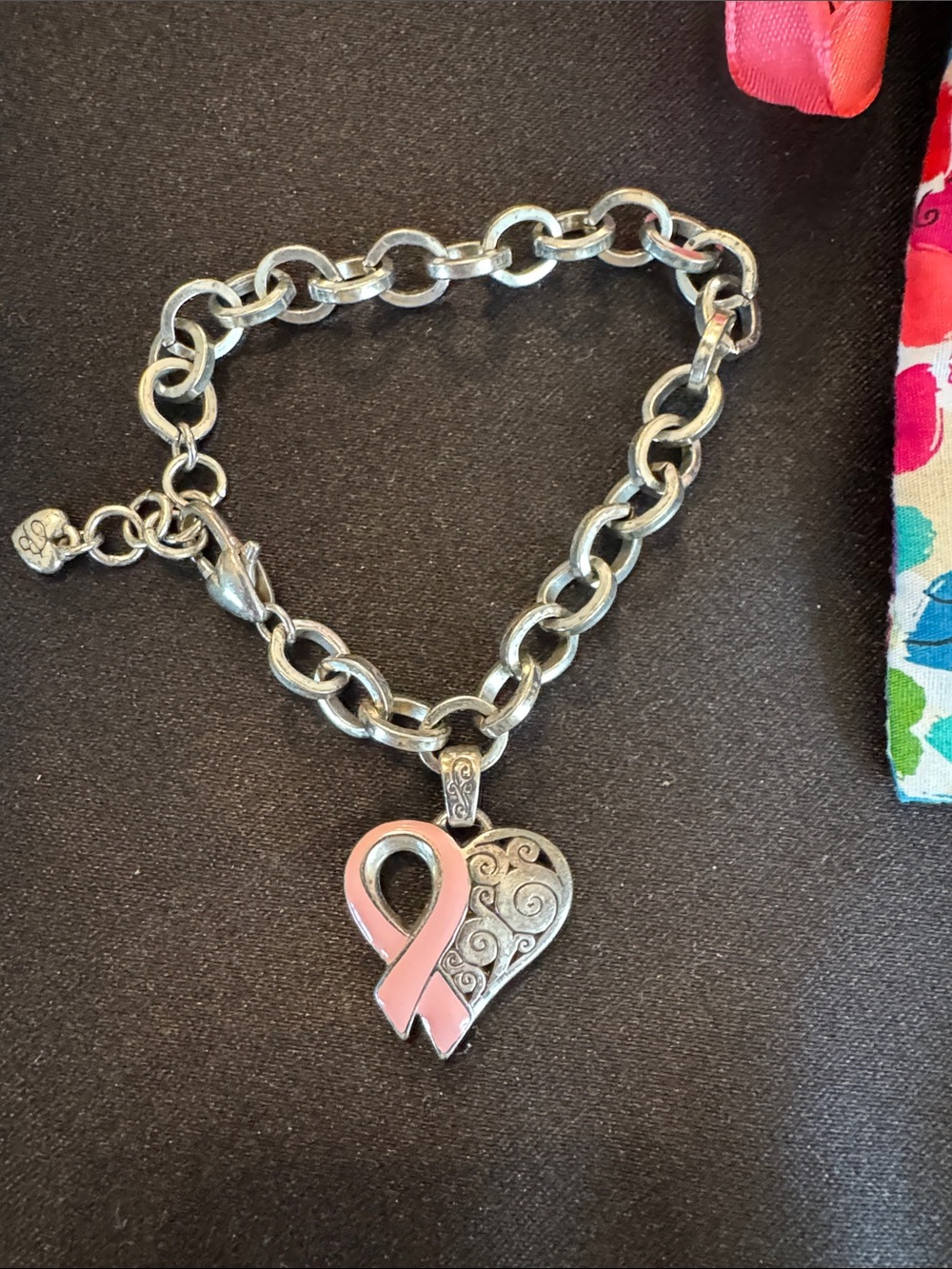 Brighton Heart Charm for Breast Cancer Bracelet